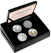 Набор 4 серебряные монеты 
