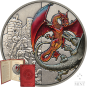 Red Dragon Silver Coin 5 dollars Niue 2018 New Zealand Mint Mythical Dragons