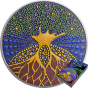 Tree-of-Life-Silver-Coin-Dot-Art-In-Case 2020 Silver Coin 20 dollars Palau