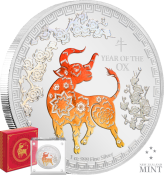 2021-Lunar-Year-of-the-Ox-Silver-Coin-in-Transparent-Case 2021 New Zealand Mint