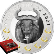 Year of the Ox and 7 Elements Silver Coin 2021 Niue 1 dollar