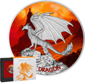Dragon ~ Silver Coin in frame-case