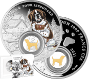 St-Bernard-Dog-Silver-Coin-with-Silver-Gilded-Dog-insert-28g-1000francsCFA-Cameroon-2021-Mint-of-Poland