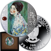 Portrait of a Lady Gustav Klimt Silver Coin 500 francs CFA Cameroon 2021