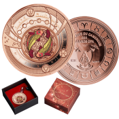 Zodiac Pisces Silver Coin Pendant Rose Gold Plated in Gift Box 2021