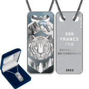 Year of the Tiger Silver Coin Pendant 500 Francs CFA Cameroon 2022 Mint of Poland