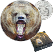 Grizzly-Bear-Silver-Coin-2020-Smartminting 1500 Shillings Tanzania